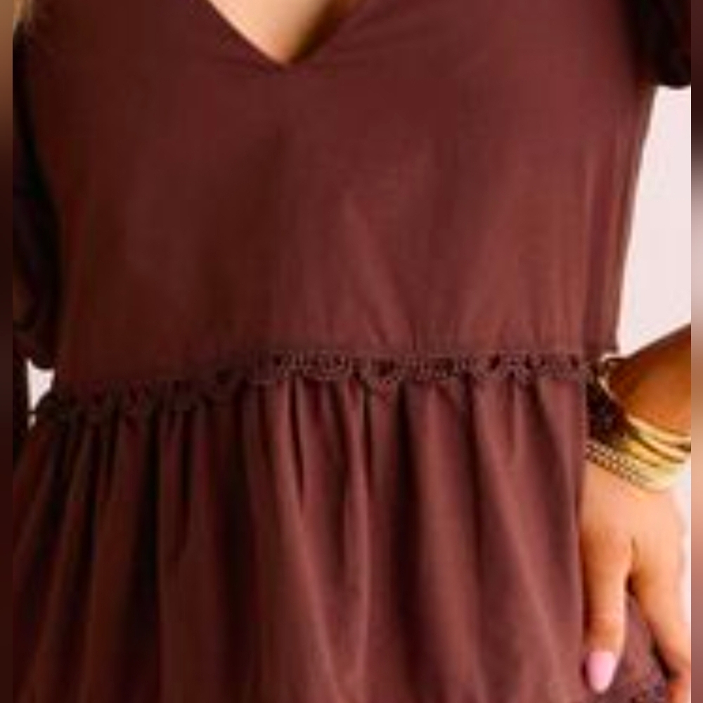 NWT Brown A-line Dress - Picture 5 of 6